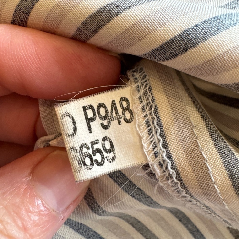Vintage Pendleton Cream/Blue/Black Silk Retro Secretary Blouse / 12 Petite - Picture 10 of 12